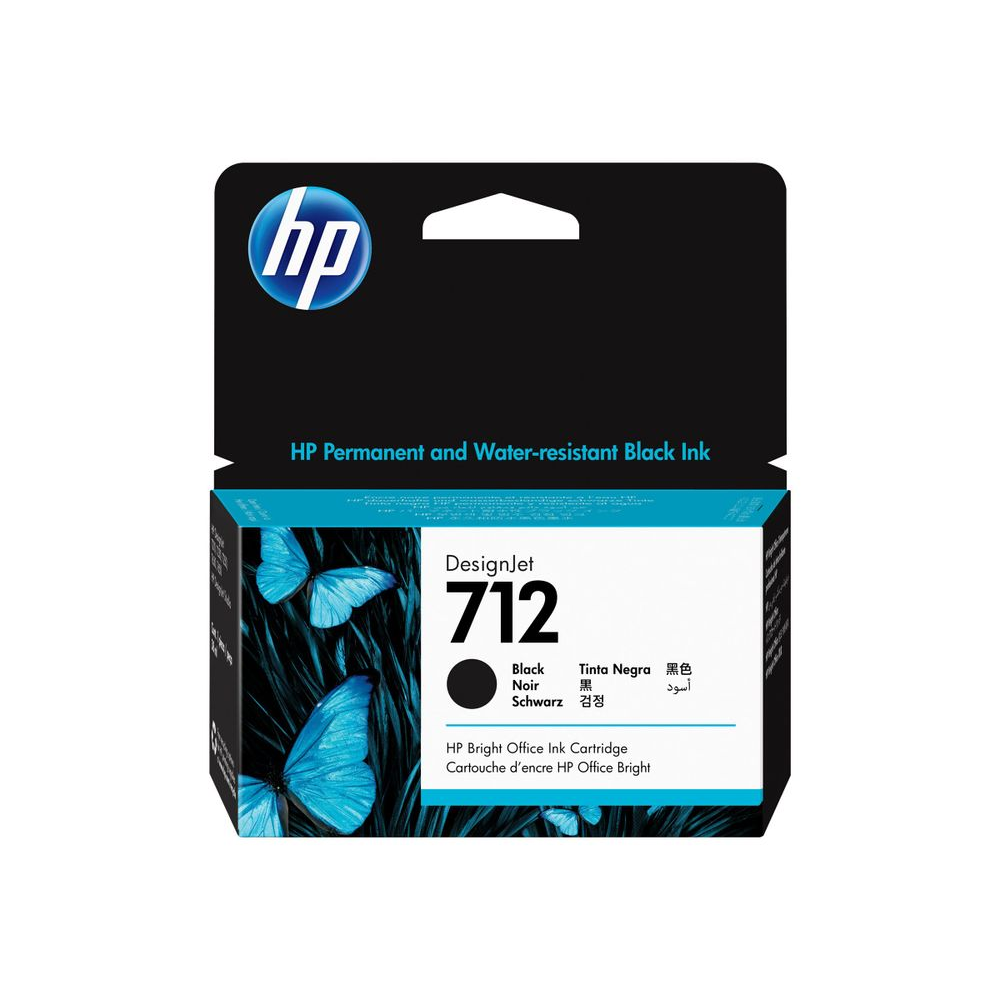 HP 712 - black - original - DesignJet - ink cartridge (3ED70A)