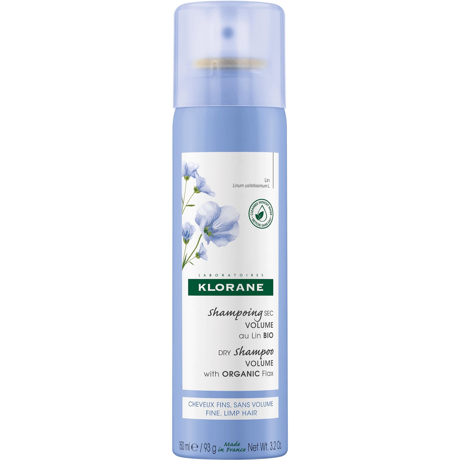 KLORANE Szárazsampon BIO Len kivonattal - Volume 150 ml (3282770147605)