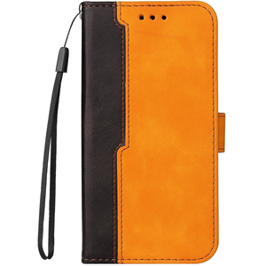 Xiaomi Redmi 13C 4G / Redmi 13C 5G / Poco C65, Oldalra nyíló tok, stand, kártyatartóval, kézpánttal, Wooze Colour Wallet, narancssárga