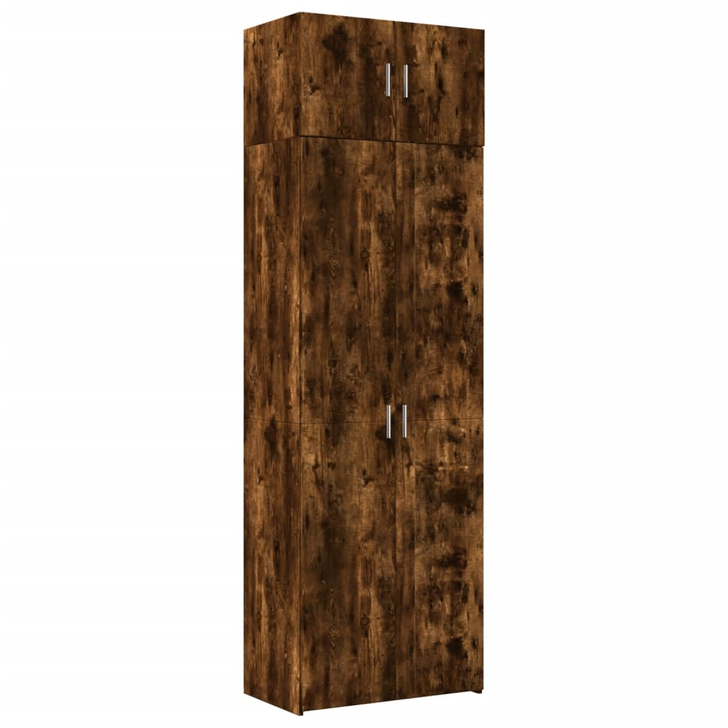 füstös tölgy színű szerelt fa tárolószekrény 70 x 42,5 x 225 cm (3281333)