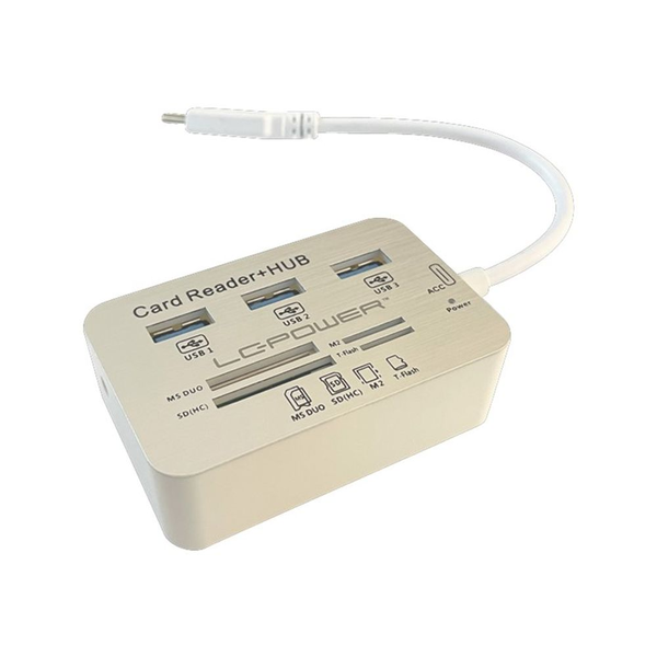 USB HUB LC Power LC-HUB-C-CR 4 port USB 3.0 multi card reader