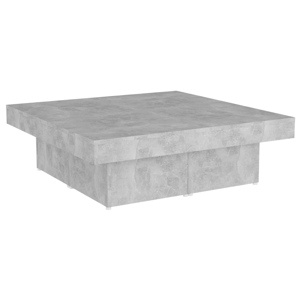 betonszürke forgácslap dohányzóasztal 90 x 90 x 28 cm (806916)