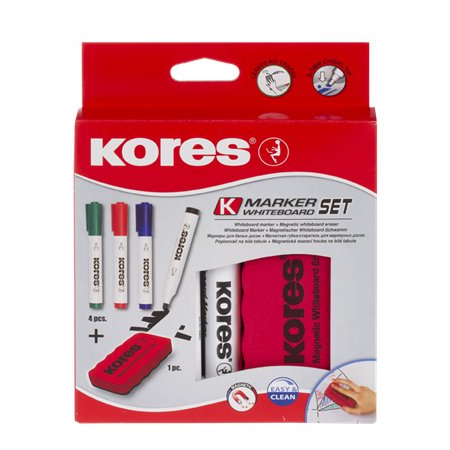 Kores Marka 1-4mm Táblamarker készlet 4 szín + szívacs (20865)
