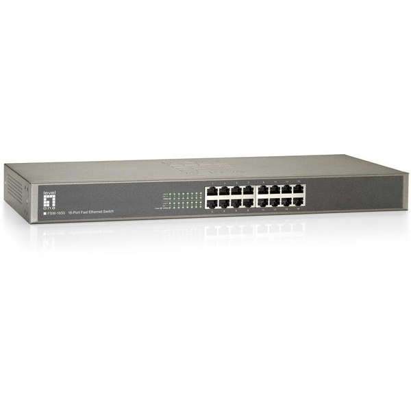 LevelOne FSW-1650 μεταγωγέας δικτύου Μη διαχειρίσιμος Fast Ethernet (10/100) Γκρι