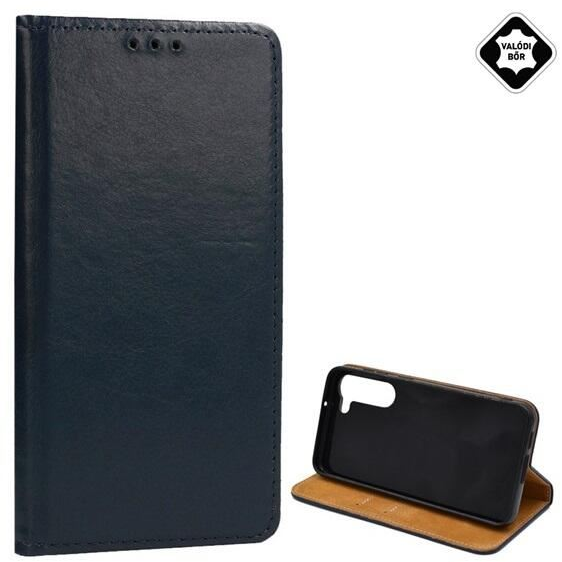 Gigapack Samsung Galaxy S23 Plus (SM-S916) valódi bőr fliptok sötétkék (GP-134976) (GP-134976)