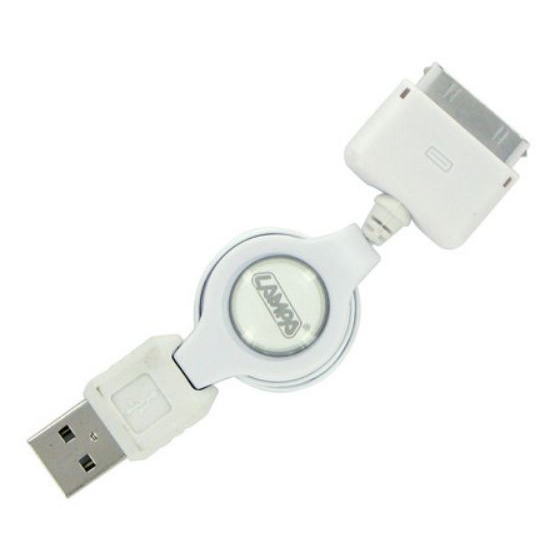 Lampa USB > 30-pin iPhone / iPad töltőkábel öncsévélő 1 m (0139014) (0139014)
