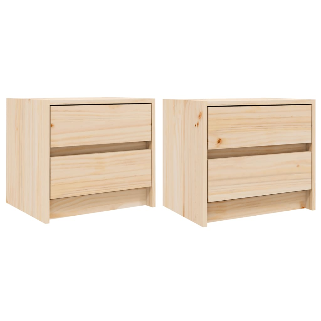 2 db tömör fenyőfa éjjeliszekrény 40x31x35,5 cm (836136)