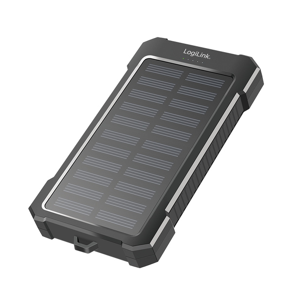 Logilink Napelemes Powerbank, 10.000 mAh, 2x USB-A, 1x USB-C, 12 W, zseblámpával (PA0335)