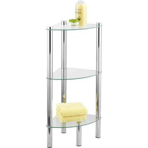 Wenko Rinconera Yago 3 Estantes Cromo/cristal 30x30x74 Cm