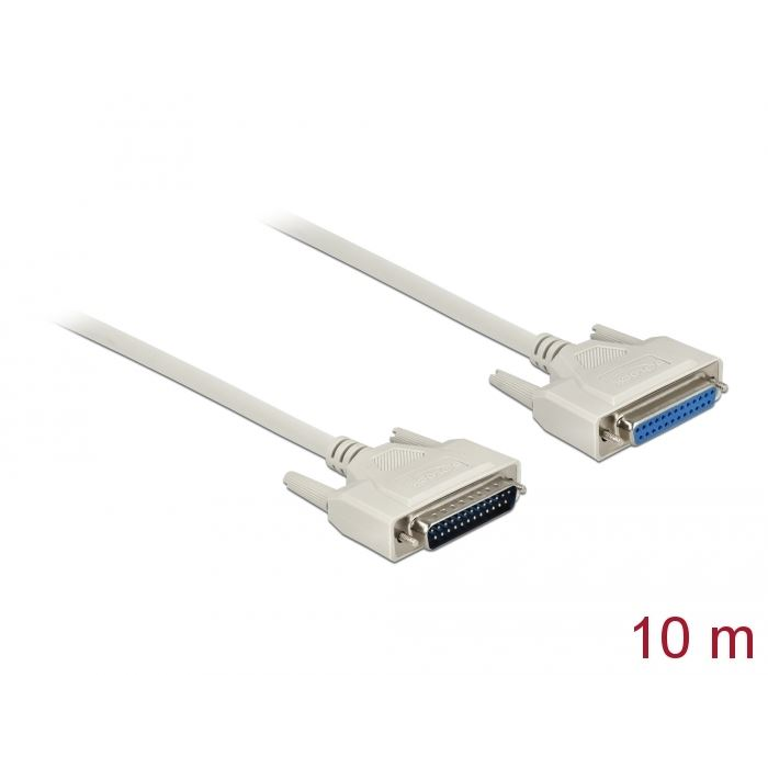 Delock D-Sub 25-ös soros kábel dugó-hüvely 10m (83678) (DE83678)