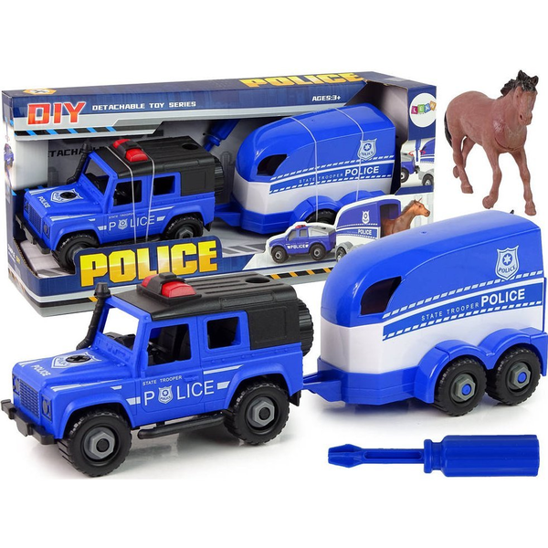 Rendőrségi Transporter Terepjáró Autó, Barkácsolt DIY Ló 12958