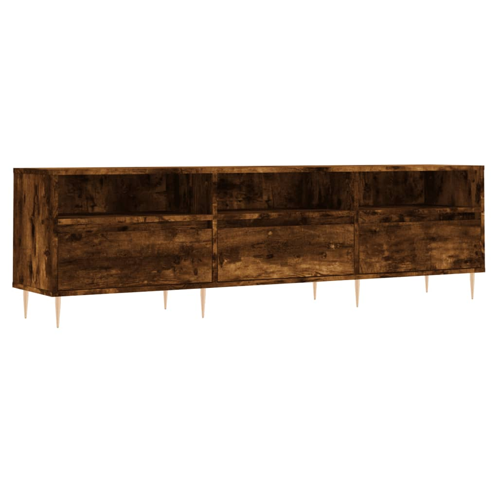 füstös tölgyszínű szerelt fa TV-szekrény 150x30x44,5 cm (831273)