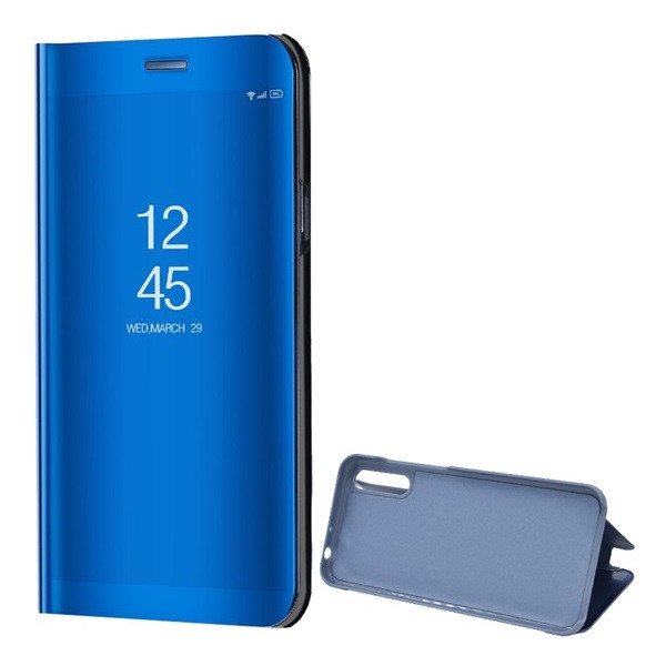 Huawei Y8p, Oldalra nyíló tok, hívás mutatóval, Smart View Cover, kék (utángyártott) (G98347)