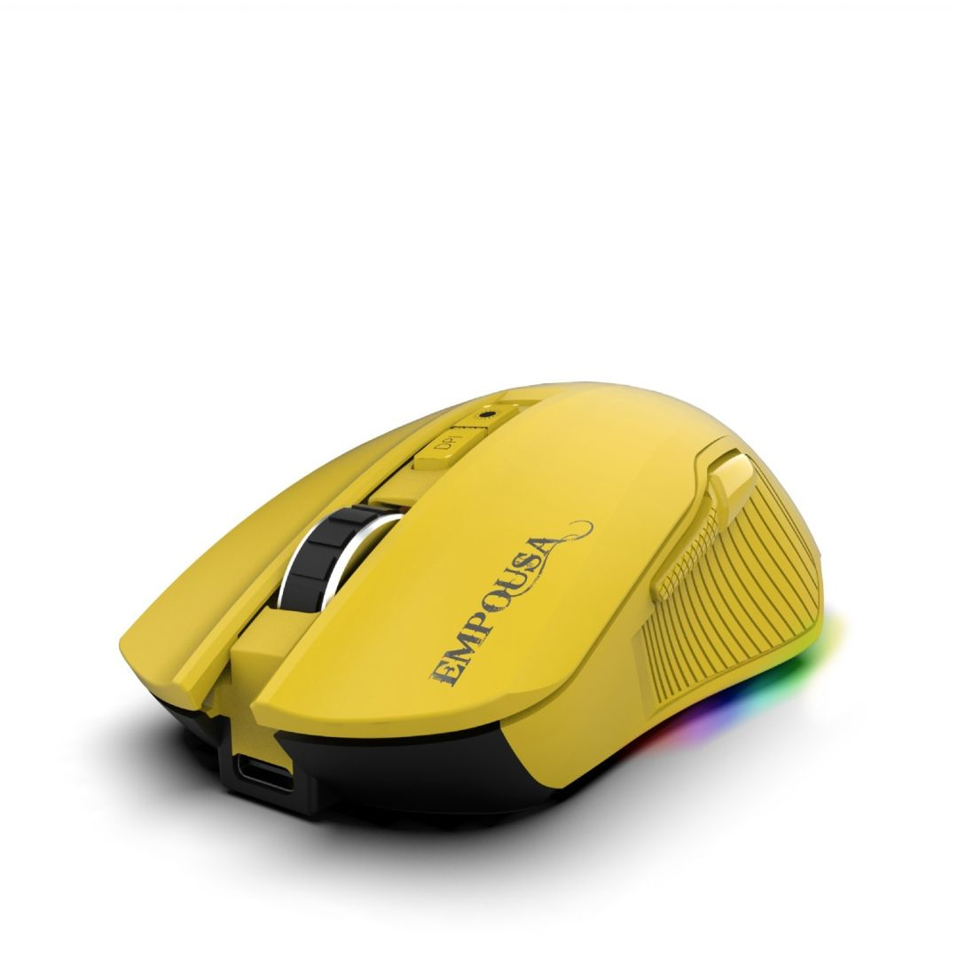 Комплект клавиатура и мишка INCA RGB/ 7200DPI/ 7Tasten/USB/BT — IMG-328MX, жълт