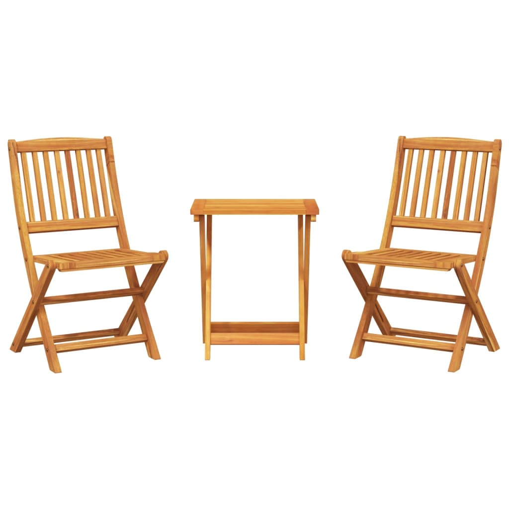 3 részes tömör akácfa összecsukható kerti étkezőgarnitúra (3206331)