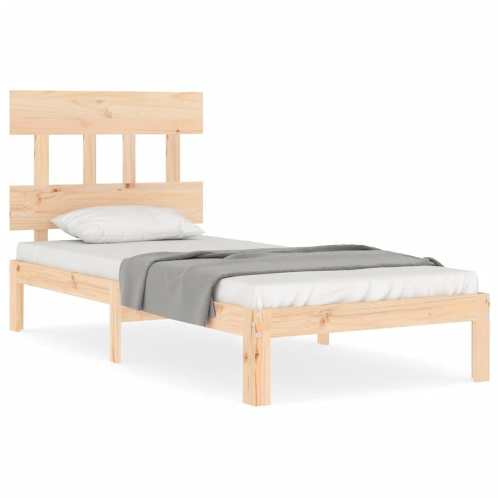 tömör fa ágykeret fejtámlával 90 x 200 cm (3193581)