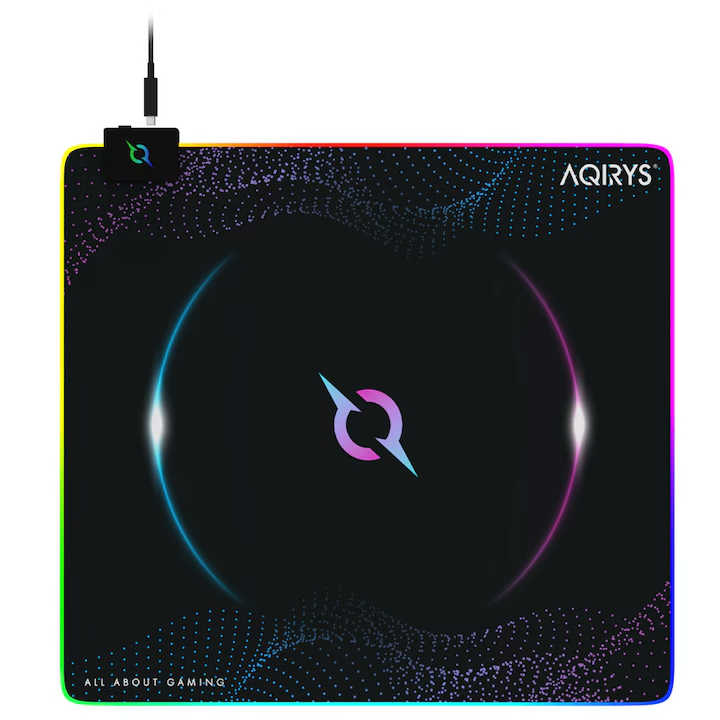 Aqirys Eclipse RGB Gaming Egérpad 450 x 400mm - Fekete Mintás (AQRYS_ECLIPSEMD)