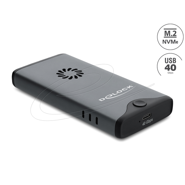 Delock USB Type-C™ 40 Gbps Gehäuse für 1 x M.2 NVMe PCIe SSD mit Lüfter - werkzeugfrei
