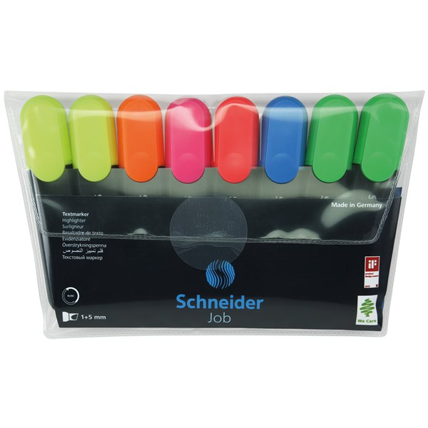 Instrumentos De Escritura Schneider Highlighter Trabajo, Rellenable Ordenados, 8 Caso, (amarillo, Naranja, Rosa, Rojo, Azul, Verde)