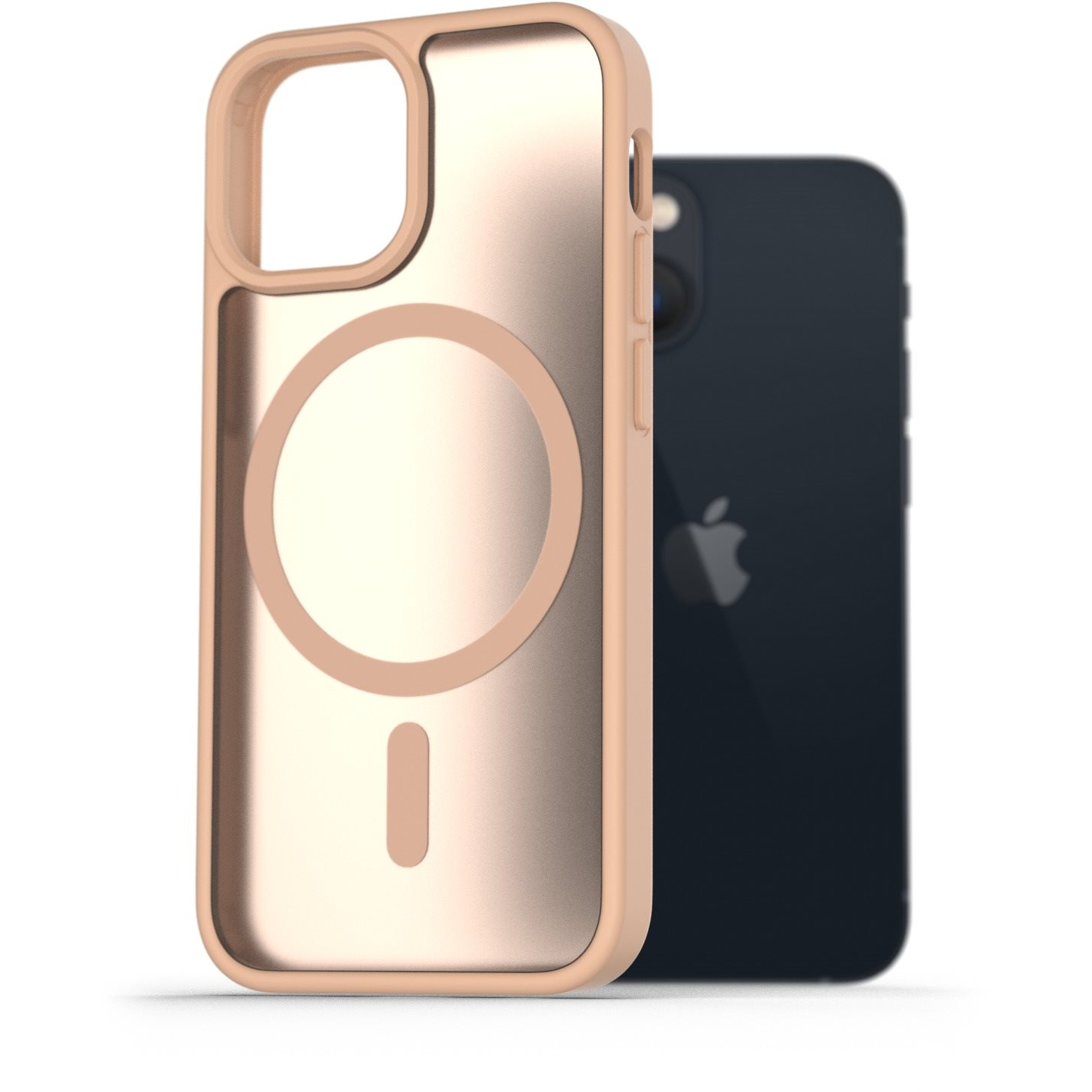 AlzaGuard Matte Case Compatible with Magsafe iPhone 13 mini homoksárga tok (AGD-PCMM70SG)