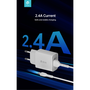 Devia 2xUSB hálózati töltő adapter + USB - Type-C kábel 1 m-es vezetékkel -     Devia Smart Series Charger Suit With Type-C Cable - 5V/2.4A - fehér