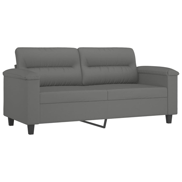 Pohovka pro 2 osoby, tmavě šedá, 140 cm, čalouněná mikrovláknem