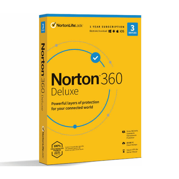 Norton 360 Deluxe 25 GB HUN Online vírusirtó szoftver (3 PC / 1 év) (21416696)