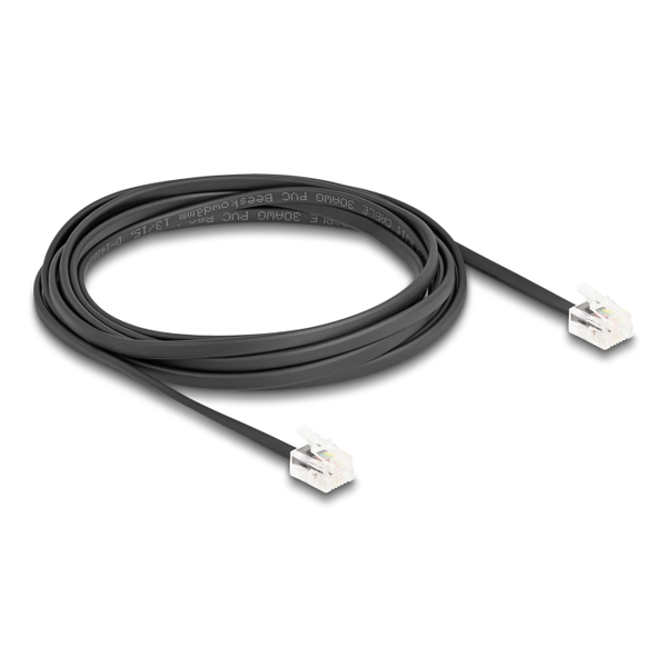 DELOCK Telefonkabel RJ11 Stecker zu RJ11 Stecker schw. 2m