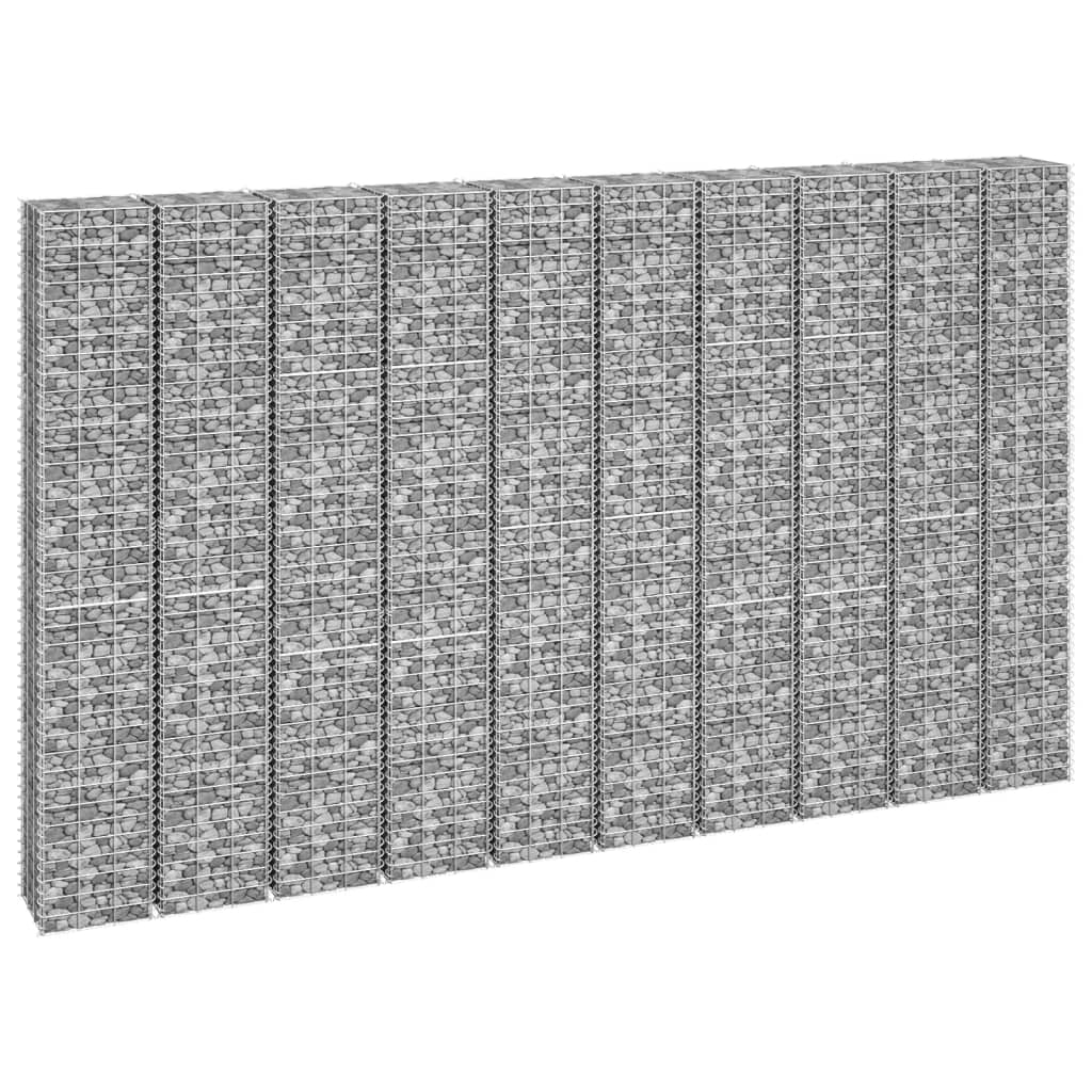 4 db vas gabion magaságyás 30 x 30 x 50 / 100 / 150 / 200 cm (151252)