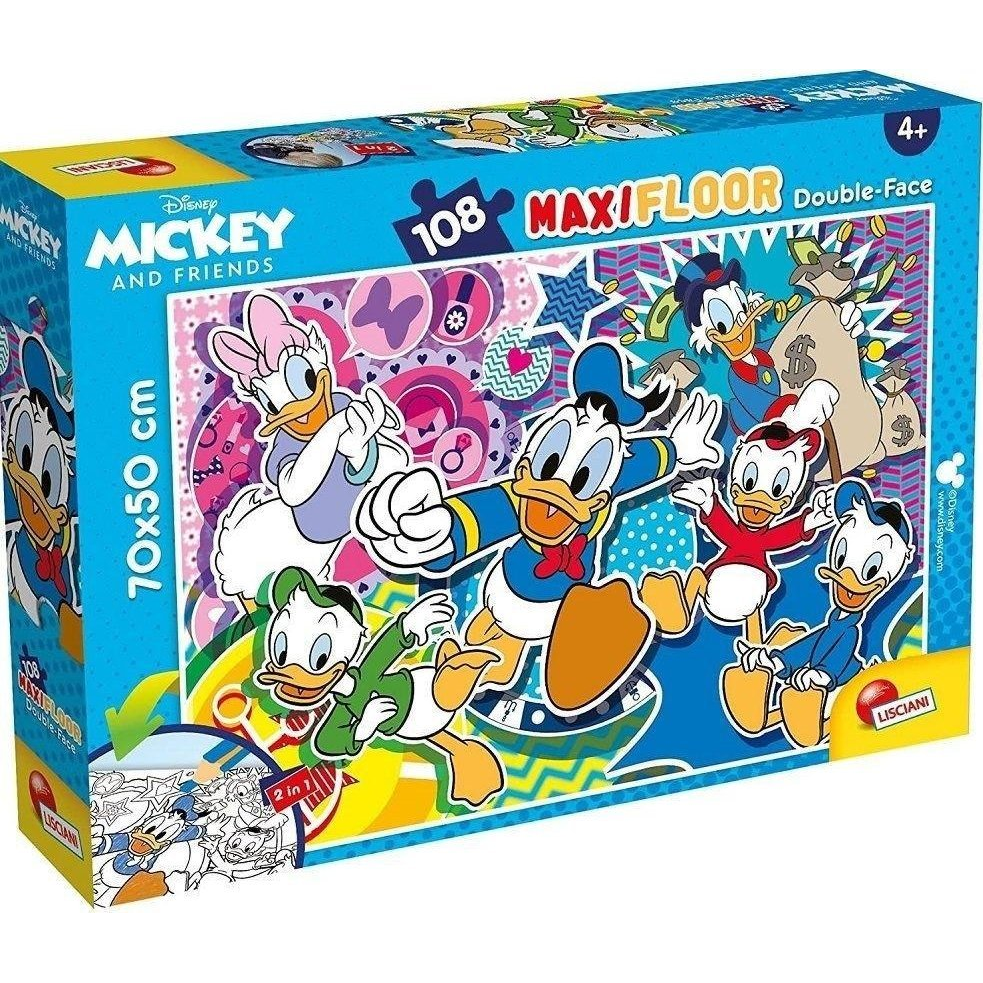 Disney Kacsamesék 2 az 1-ben 108db-os puzzle és színező 70x50cm - Lisciani (304-91782)