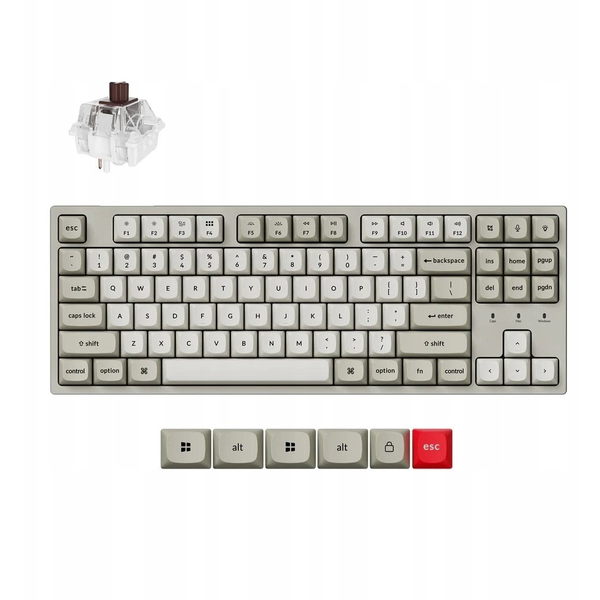 Keychron C1 Pro 8K QMK Žična Mehanska Tipkovnica po meri / RGB Led / Super Brown / C1PX-M3