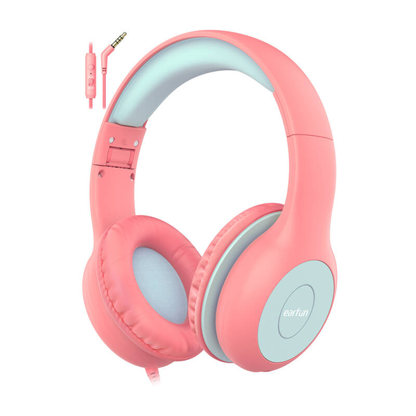 EarFun Kids K1 Gyerek Vezetékes Fejhallgató 40mm Rózsaszín