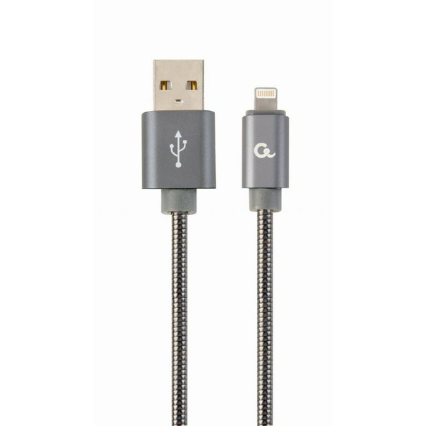Gembird 8-pin - USB-A adat- és toltőkábel 2m metálszürke (CC-USB2S-AMLM-2M-BG)