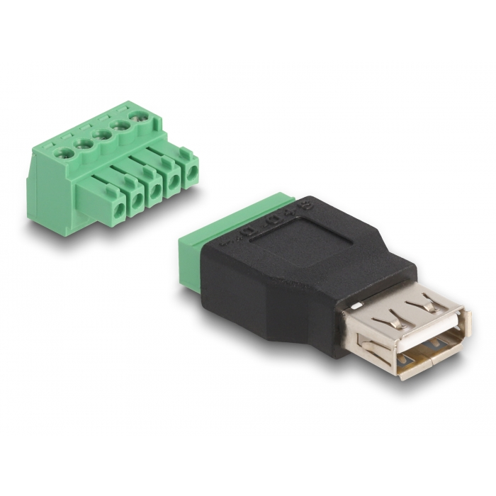 Delock USB 2.0 A-típusú anya - Terminal Block Adapter 2-rész (65973) (65973)