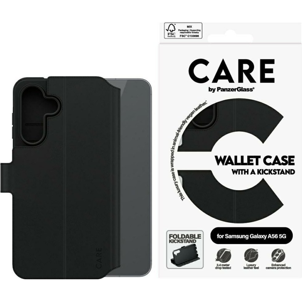 PanzerGlass Care Feature Kickstand Samsung Galaxy A56 5G Telefon tok - Fekete (CRRFEWLG38380)