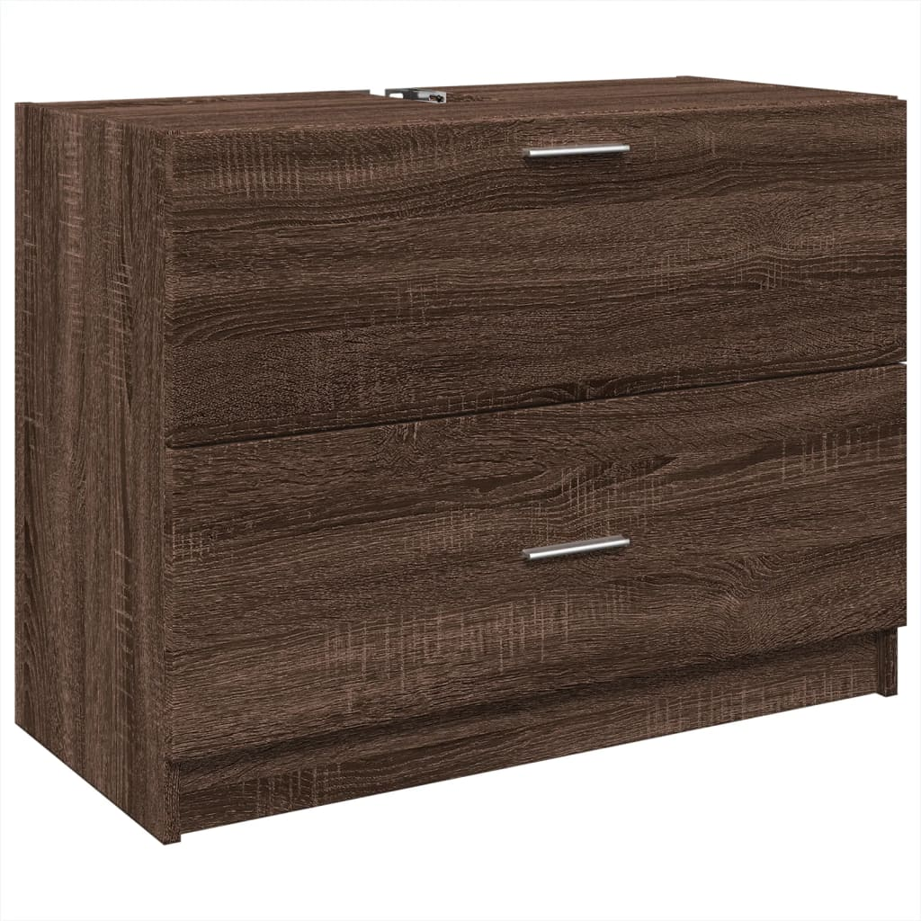 barna tölgy színű szerelt fa mosdószekrény 78 x 37 x 59 cm (848121)