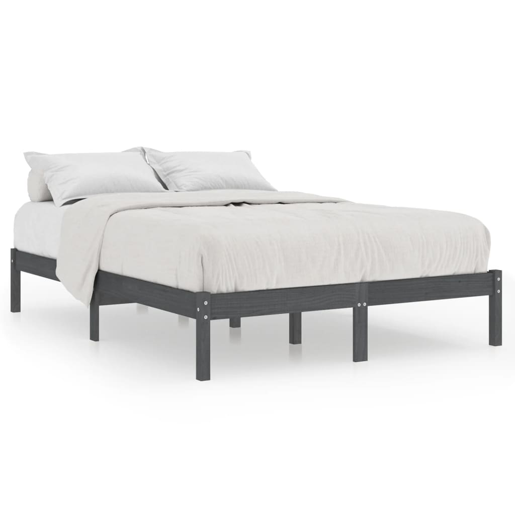 5FT King Size szürke tömör fa ágykeret 150 x 200 cm (810024)