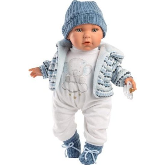 Llorens: Enzo 42cm-es síró baba elefántos ruhában (LL42405)