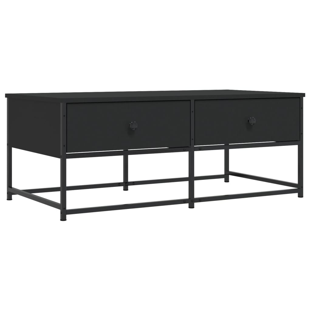 fekete szerelt fa dohányzóasztal 100 x 51 x 40 cm (833970)