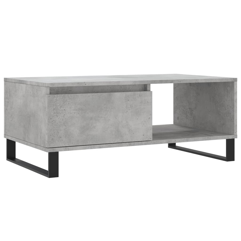 betonszürke szerelt fa dohányzóasztal 90x50x36,5 cm (830576)