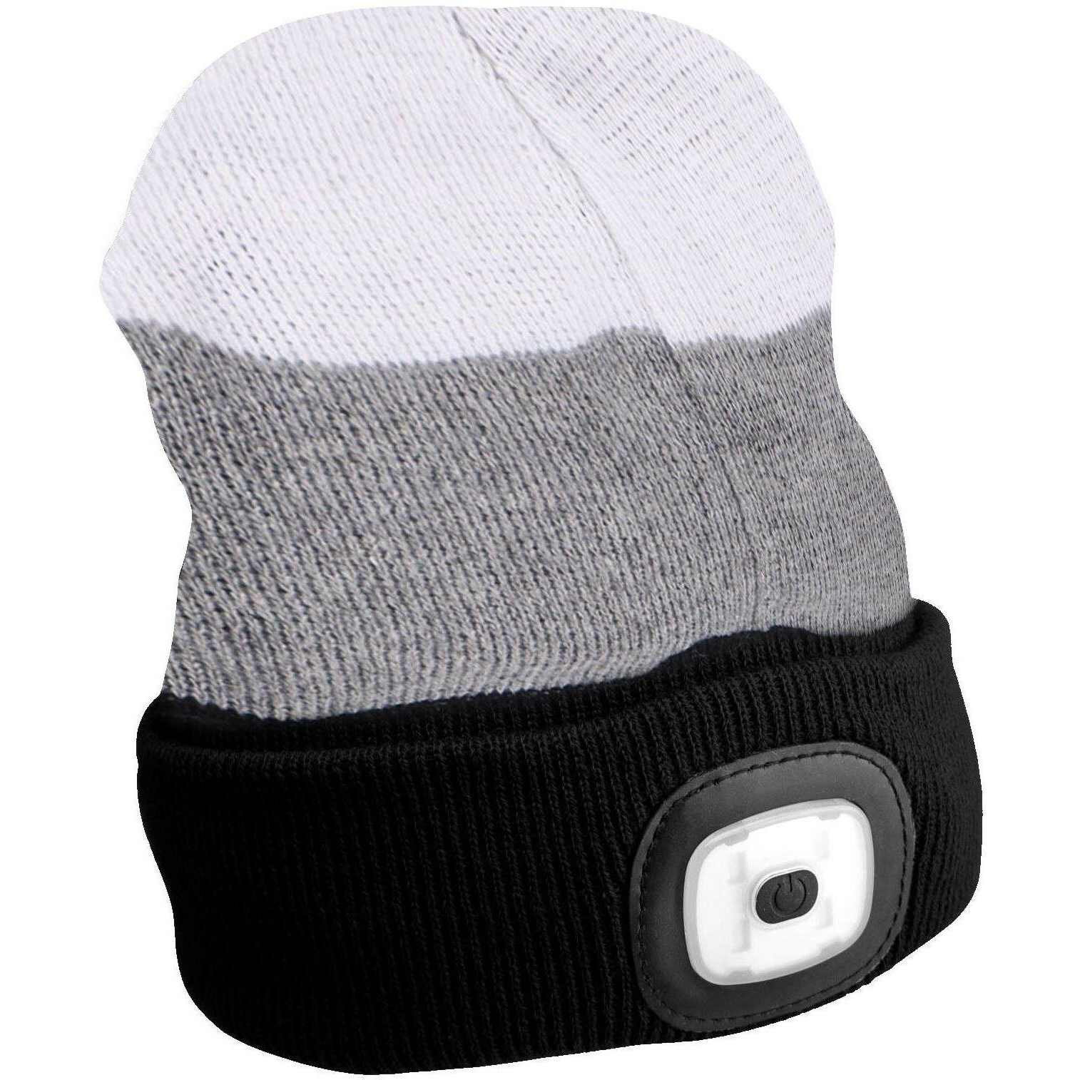 SIXTOL fejlámpával 180lm, újratölthető, USB, univerzális méret, pamut/PE, fekete/szürke/fehér (SX5009)