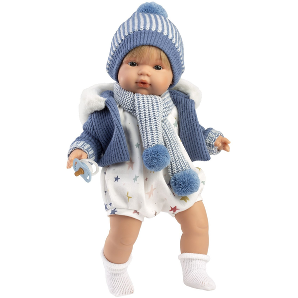 Llorens 38573 Sasha - Élethű baba hangokkal és puha szövettesttel - 38 cm