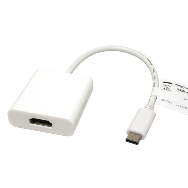 Value USB-C® / HDMI Átalakító kábel USB-C® dugó, HDMI-A alj 0.10 m Fehér 12.99.3210 4K UHD USB-C® kijelzőkábel