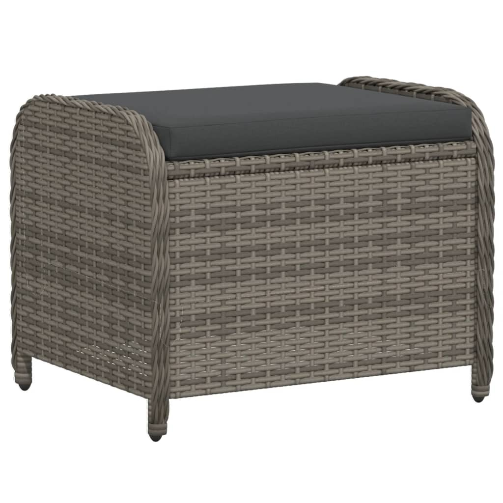 szürke polyrattan kerti szék párnával 58 x 46 x 46 cm (365734)