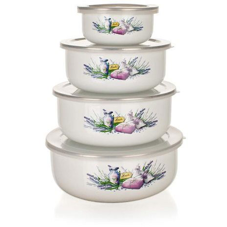 BANQUET LAVENDER zománcozott edénykészlet, 8 db
