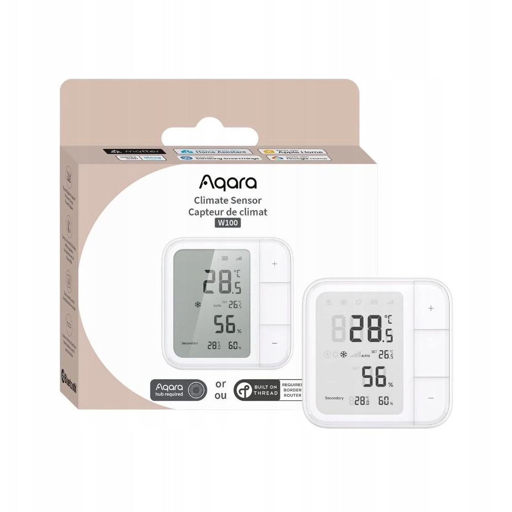 AQARA AQA-TER-W100 W100 okos Zigbee + Thread vezeték nélküli klíma szenzor (TH-S04D) (TH-S04D)