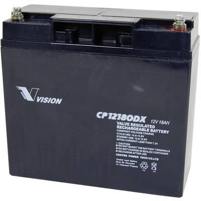 Ólomakku 12 V 18 Ah Vision Akkus VISION CP12180DX CP12180DX Ólom-vlies (AGM)181 x 167 x 77 mm M5 csavaros csatlakozó (CP12180DX)