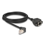 Delock Hálózat bővítő kábel S/FTP RJ45 apa 90  hajlított - RJ45 beépített anya Cat.6A 2 m fekete (80312)