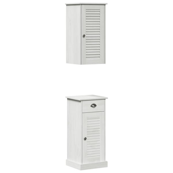 Fürdőszoba bútor szett 2 pcs Barna és fehér 37 x 34 x 80 cm