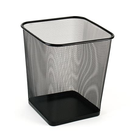 Victoria fémhálós szögletes papírkosár fekete (IVIC23) (IVIC23)